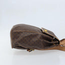 CELINE Macadam Canvas Backpack PVC Leather Brown Gold Auth SW2219-4