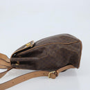 CELINE Macadam Canvas Backpack PVC Leather Brown Gold Auth SW2219-5