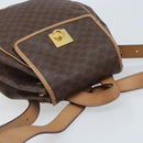 CELINE Macadam Canvas Backpack PVC Leather Brown Gold Auth SW2219-6