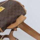 CELINE Macadam Canvas Backpack PVC Leather Brown Gold Auth SW2219-7