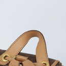CELINE Macadam Canvas Backpack PVC Leather Brown Gold Auth SW2219-8