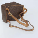 CELINE Macadam Canvas Backpack PVC Leather Brown Gold Auth SW2219-9