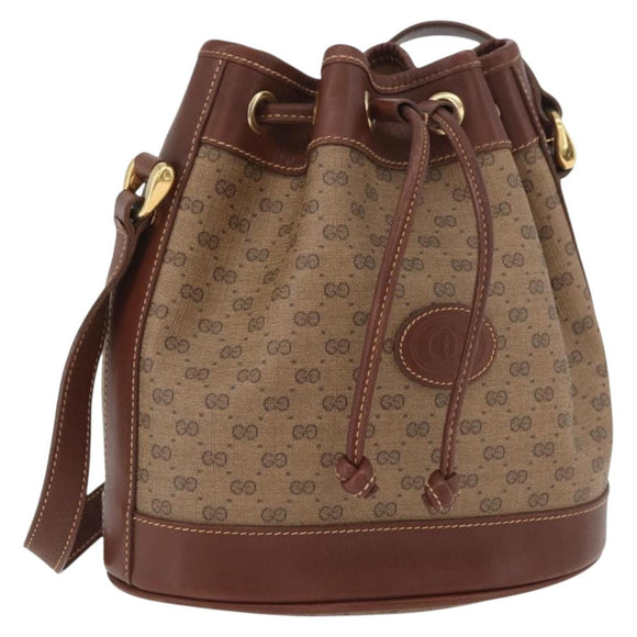 GUCCI Micro GG Supreme Shoulder Bag PVC Beige Gold 007 86 0044 Auth SW2222