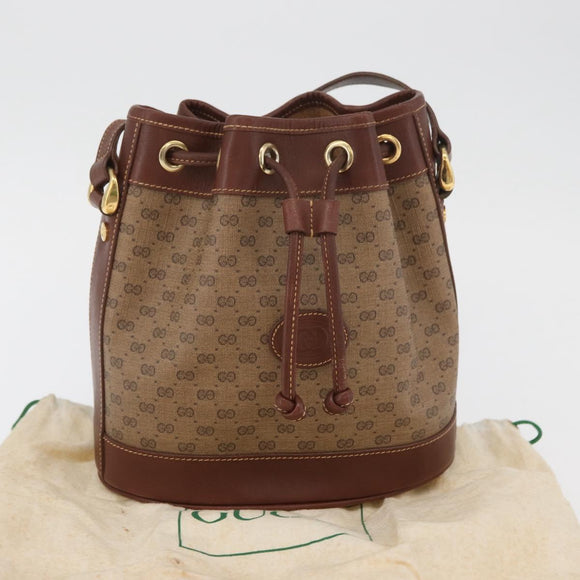 GUCCI Micro GG Supreme Shoulder Bag PVC Beige Gold 007 86 0044 Auth SW2222