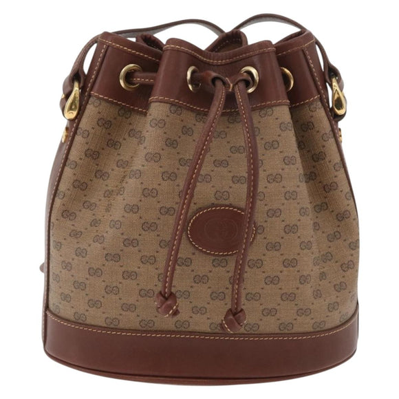 GUCCI Micro GG Supreme Shoulder Bag PVC Beige Gold 007 86 0044 Auth SW2222