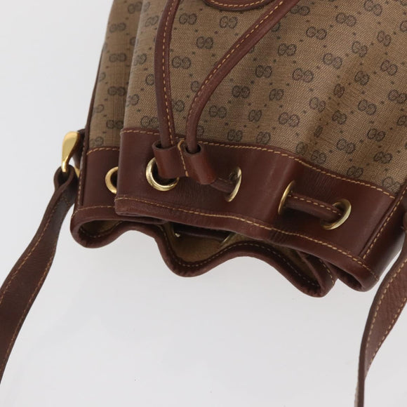 GUCCI Micro GG Supreme Shoulder Bag PVC Beige Gold 007 86 0044 Auth SW2222