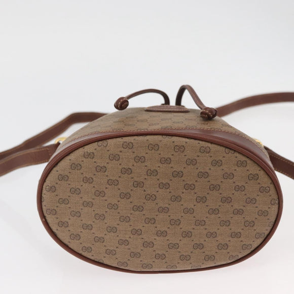 GUCCI Micro GG Supreme Shoulder Bag PVC Beige Gold 007 86 0044 Auth SW2222