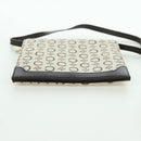 CELINE C Macadam Canvas Shoulder Bag Ivory Gold Auth SW2223A-5