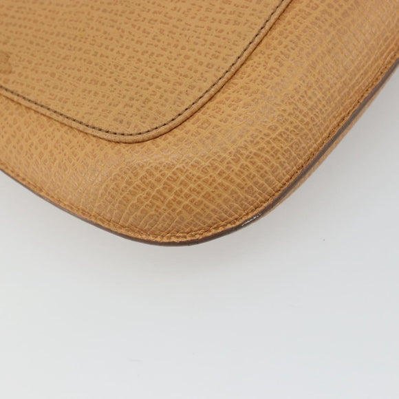 LOEWE Shoulder Bag Leather Beige Gold Auth SW2227A