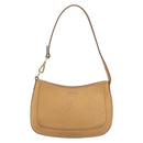 LOEWE Shoulder Bag Leather Beige Gold Auth SW2227A-13