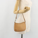 LOEWE Shoulder Bag Leather Beige Gold Auth SW2227A-21