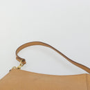 LOEWE Shoulder Bag Leather Beige Gold Auth SW2227A-8