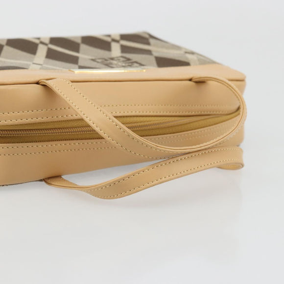 GIVENCHY Hand Bag Canvas Beige Gold Auth SW2228A