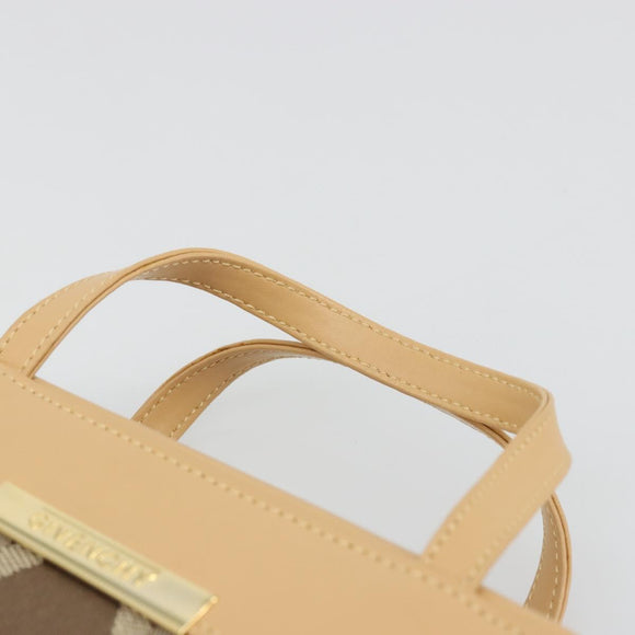 GIVENCHY Hand Bag Canvas Beige Gold Auth SW2228A