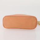 CELINE Chain Shoulder Bag Leather Orange Gold Auth SW2229A-5