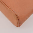 CELINE Chain Shoulder Bag Leather Orange Gold Auth SW2229A-14