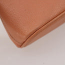 CELINE Chain Shoulder Bag Leather Orange Gold Auth SW2229A-15