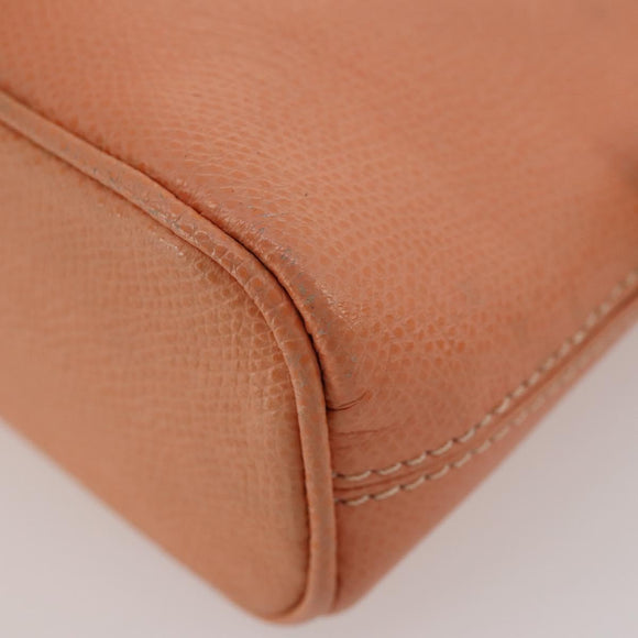 CELINE Chain Shoulder Bag Leather Orange Gold Auth SW2229A