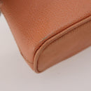 CELINE Chain Shoulder Bag Leather Orange Gold Auth SW2229A-10