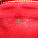 CELINE Chain Shoulder Bag Leather Orange Gold Auth SW2229A-20