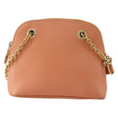 CELINE Chain Shoulder Bag Leather Orange Gold Auth SW2229A-13