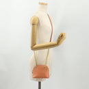 CELINE Chain Shoulder Bag Leather Orange Gold Auth SW2229A-21