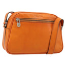 CELINE Shoulder Bag Leather Orange Gold Auth SW2232A-1