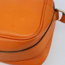 CELINE Shoulder Bag Leather Orange Gold Auth SW2232A-10