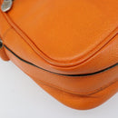 CELINE Shoulder Bag Leather Orange Gold Auth SW2232A-11