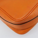 CELINE Shoulder Bag Leather Orange Gold Auth SW2232A-13