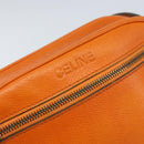 CELINE Shoulder Bag Leather Orange Gold Auth SW2232A-14