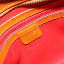 CELINE Shoulder Bag Leather Orange Gold Auth SW2232A-16