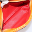 CELINE Shoulder Bag Leather Orange Gold Auth SW2232A-17