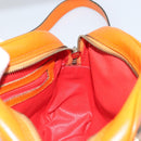 CELINE Shoulder Bag Leather Orange Gold Auth SW2232A-18