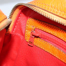 CELINE Shoulder Bag Leather Orange Gold Auth SW2232A-20