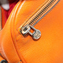 CELINE Shoulder Bag Leather Orange Gold Auth SW2232A-22
