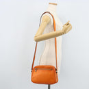 CELINE Shoulder Bag Leather Orange Gold Auth SW2232A-25