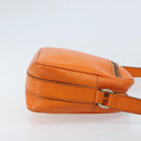 CELINE Shoulder Bag Leather Orange Gold Auth SW2232A-4