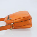 CELINE Shoulder Bag Leather Orange Gold Auth SW2232A-5