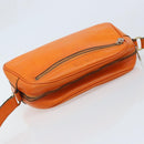 CELINE Shoulder Bag Leather Orange Gold Auth SW2232A-6