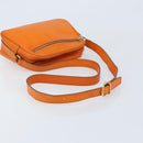CELINE Shoulder Bag Leather Orange Gold Auth SW2232A-7