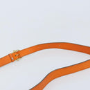 CELINE Shoulder Bag Leather Orange Gold Auth SW2232A-8