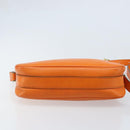 CELINE Shoulder Bag Leather Orange Gold Auth SW2232A-9