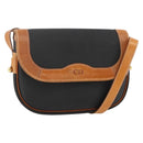 Christian Dior Shoulder Bag Coated Canvas Black Gold Auth SW2237-1