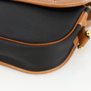 Christian Dior Shoulder Bag Coated Canvas Black Gold Auth SW2237-14