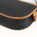 Christian Dior Shoulder Bag Coated Canvas Black Gold Auth SW2237-16