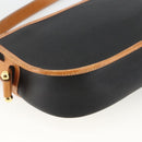 Christian Dior Shoulder Bag Coated Canvas Black Gold Auth SW2237-9