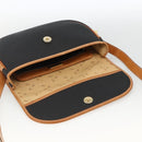 Christian Dior Shoulder Bag Coated Canvas Black Gold Auth SW2237-10