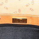 Christian Dior Shoulder Bag Coated Canvas Black Gold Auth SW2237-11