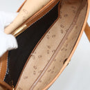 Christian Dior Shoulder Bag Coated Canvas Black Gold Auth SW2237-12